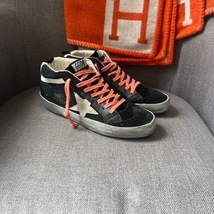 Golden Goose Midstar Sparkly Black Sneakers